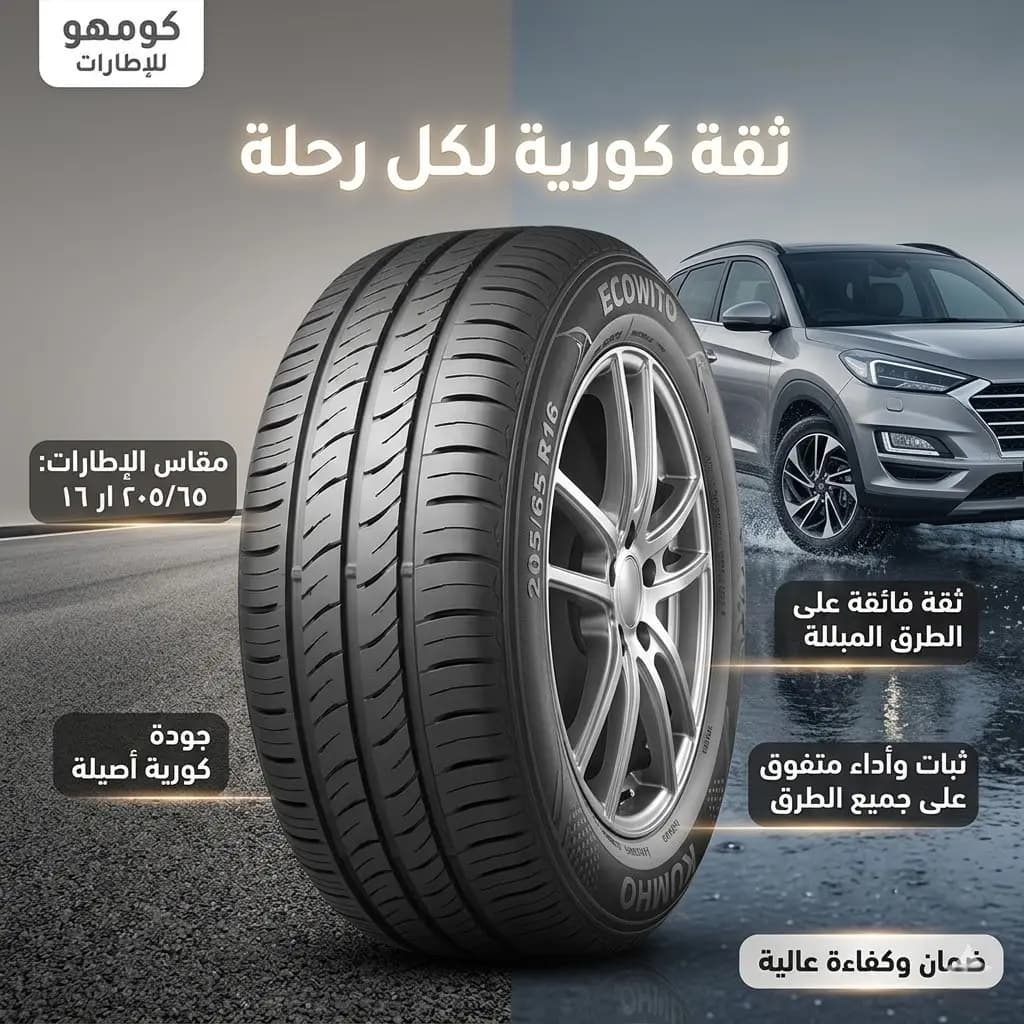 اطار كومهو 205/65 R16 كوري / Kumho 205/65 R16 Korean Tire
