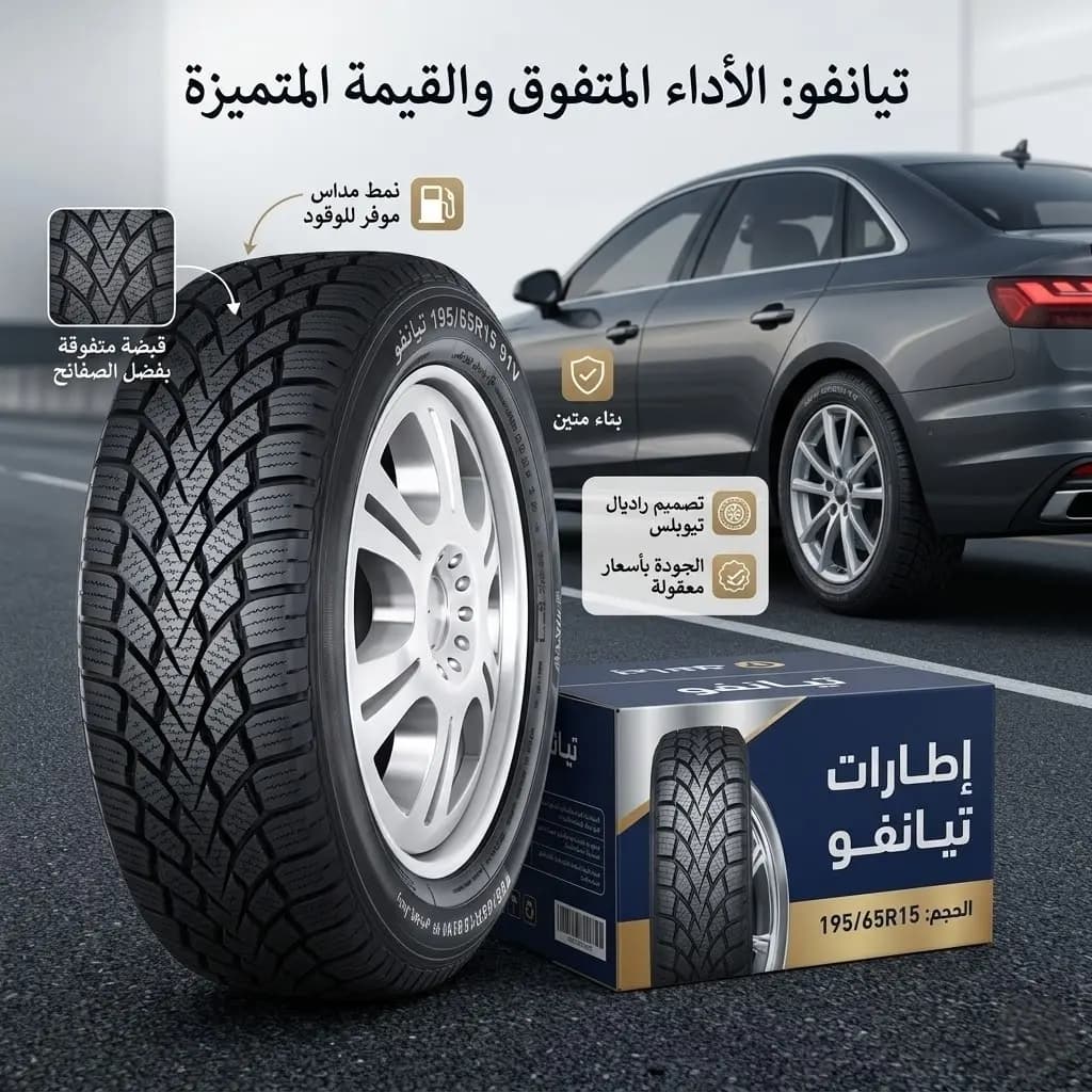 اطار تينافو صيني 195/65R15 / Tianfu Chinese Tire 195/65R15