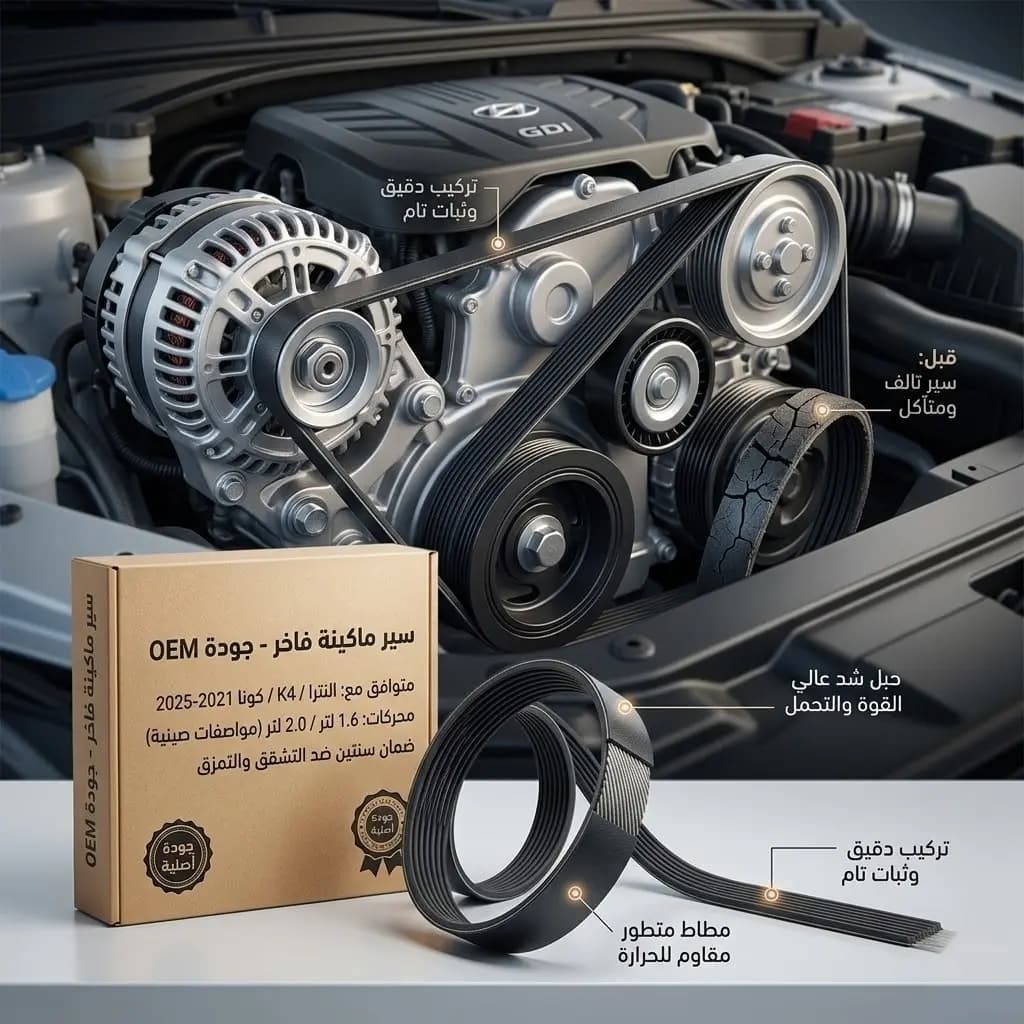قشاط دينمو النترا+K4+كونا 1.6/2.0 21-25 صيني / Alternator Belt Elantra+K4+Kona