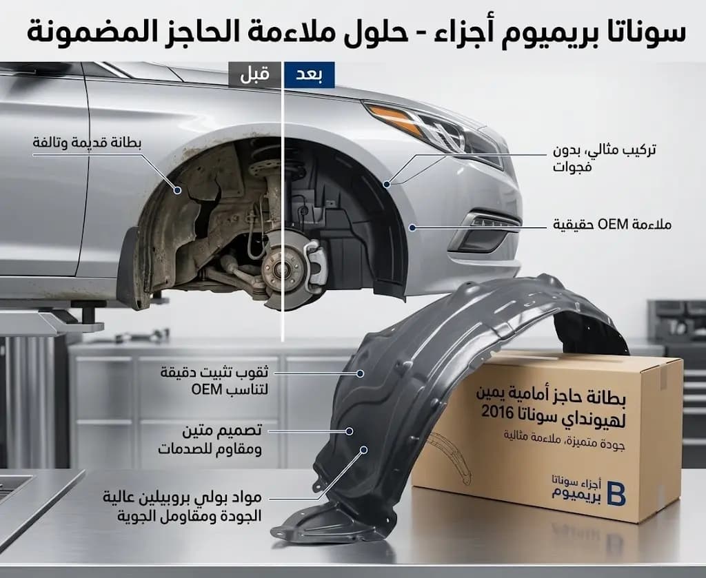 حشوة رفراف أمامي هيونداي سوناتا 2016 صيني/Front Fender Liner Hyundai Sonata 2016