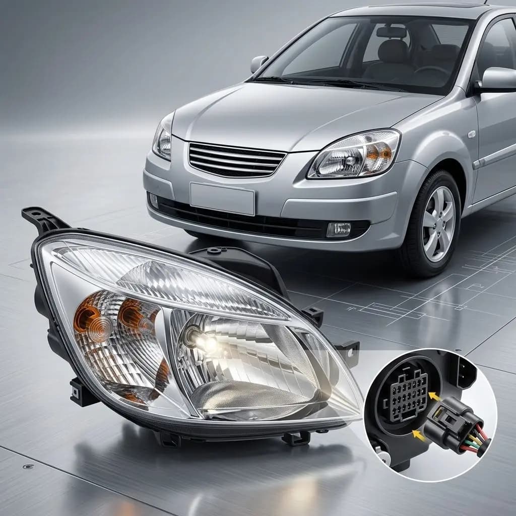 ضوء أمامي ريو 2008 مع سوك صيني / Headlight Kia Rio 2008 with Chinese Socket