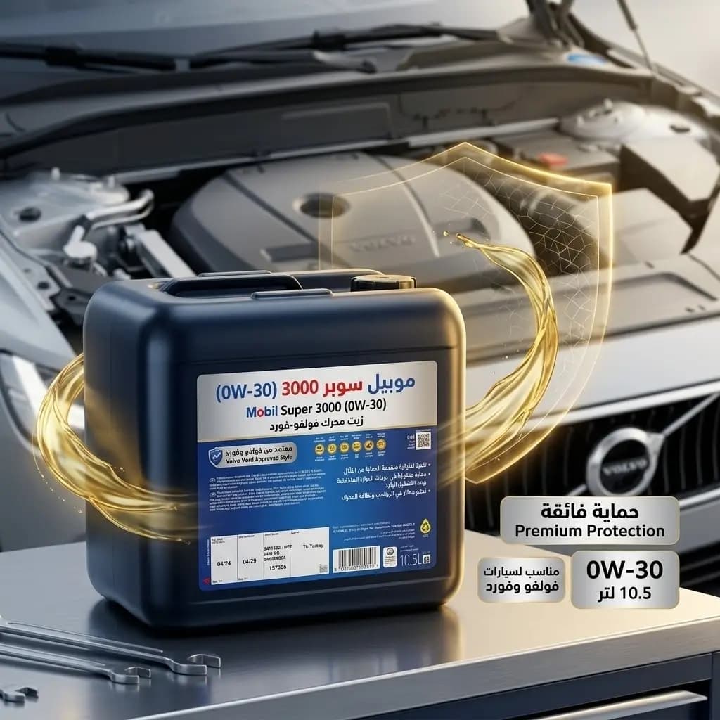 زيت موبيل سوبر 3000 (0W-30) 10.5 لتر- فولفو-فورد/Mobil Super 3000 (0W-30) 10.5 L