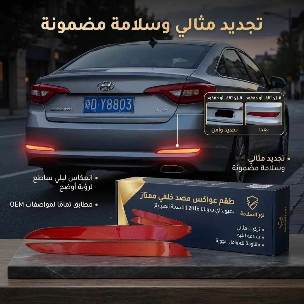 عاكس طبون خلفي سوناتا 2016 صيني / Hyundai Sonata 2016 Rear Bumper Reflector