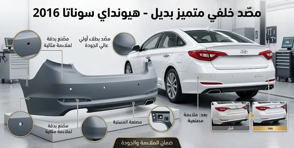 طبون خلفي هيونداي سوناتا 2016 صيني / Hyundai Sonata 2016 Chinese Rear Bumper