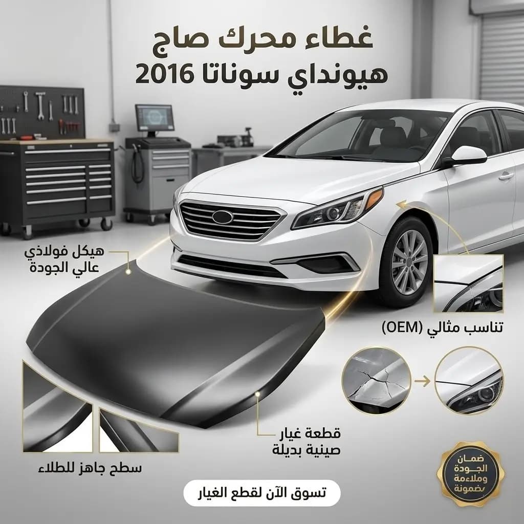 غطاء محرك صاج هيونداي سوناتا 2016 صيني / Steel Hood Hyundai Sonata 2016 Chinese